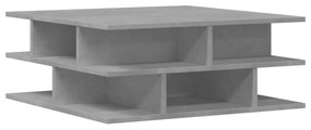 betonszürke szerelt fa dohányzóasztal 70x70x29 cm