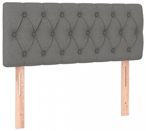 sötétszürke szövet LED-es fejtámla 90 x 7 x 78/88 cm