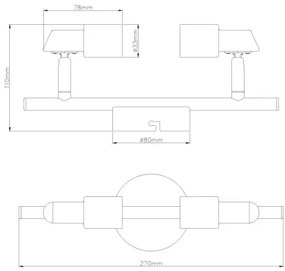 Globo 57385-2 - LED Spotlámpa KINLEY 2xGU10/3W/230V