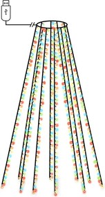 vidaXL 500 LED-es színes bel- és kültéri fényfüzér 500 cm