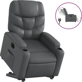 vidaXL elektromos szürke műbőr felállást segítő dönthető fotel