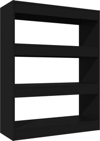 vidaXL fekete szerelt fa könyvszekrény/térelválasztó 80 x 30 x 103 cm