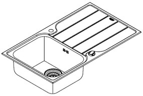 GROHE 31573SD1 - Konyhai mosogató szett K500 csepegtetővel és A csapteleppel, 86×50 cm, rozsdamentes acél