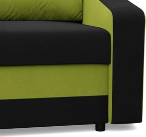 Hewlet kanapéágy, szövet anyag, hab töltet, fekete - zöld