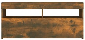 füstös tölgy színű TV-szekrény LED-ekkel 90 x 35 x 40 cm