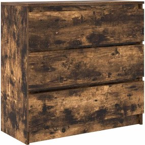 vidaXL füstös tölgy színű szerelt fa tálalószekrény 80x35x76 cm