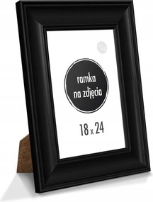 Képkeret 18x24 cm 24x18 tartóval Fekete