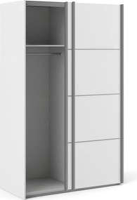 Verona fehér ruhásszekrény tolóajtókkal, 122 x 202 cm - Tvilum