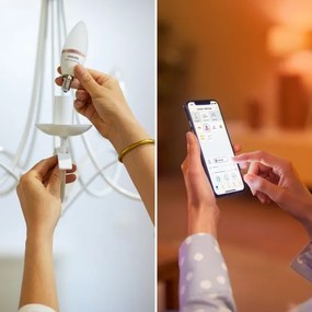 2 db-os Philips SMART RGB LED izzó szett, dimmelhető C37 E14/4,9W/230V 2200-6500K