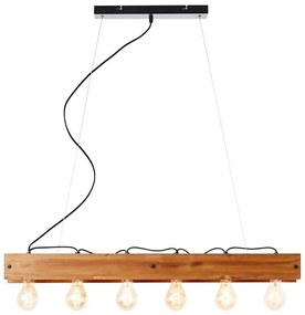 Brilliant - Csillár zsinóron CALANDRA 6xE27/42W/230V fenyő