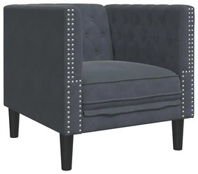 Chesterfield Kanapé Szék Argyle Sötétszürke 71 x 74.5 x 70.5 cm