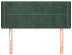 sötétzöld bársony fejtámla 93x16x78/88 cm