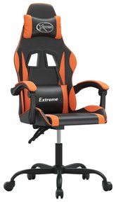 vidaXL fekete és narancssárga műbőr forgó játékszék