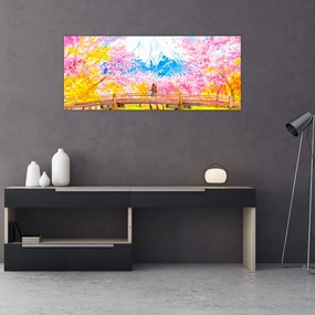 Kép - festett pár, akvarell (120x50 cm)