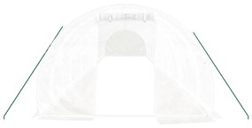 fehér acélvázas melegház 48 m² 16 x 3 x 2 m