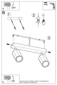 Sollux SL.1029 - Spotlámpa ZEKE 2xGU10/40W/230V tölgy