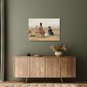 Üveg kép - Eugène Boudin, On the Beach, Trouville, reprodukciók (70x50 cm)
