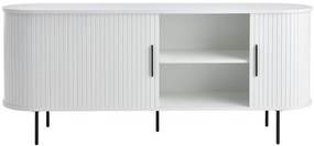 Fehér komód tolóajtóval 180x76x45 cm Nola – Unique Furniture