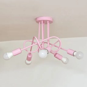 Felületre szerelhető csillár OXFORD 5xE27/15W/230V rózsaszín