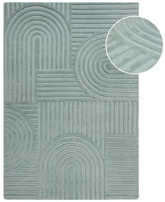 Zen Garden türkiz gyapjú szőnyeg, 120 x 170 cm - Flair Rugs