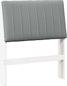 vidaXL Kárpitozott fejtámla Világosszürke 80 cm Tömör fenyőfa