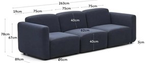 Sötétkék kanapé 263 cm Neom – Kave Home