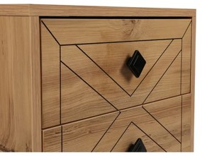 Éjjeli szekrényke LUNA 55x50 cm barna/fekete