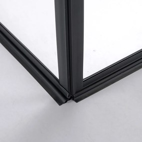 Stuxi Bari Duo Black 70x90 aszimmetrikus 2 nyíló ajtós zuhanykabin 6 mm vízlepergető biztonsági üveggel, matt fekete