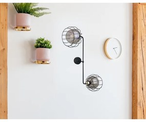 Fali lámpa SOLO BLACK 2xE27/60W/230V fekete/arany