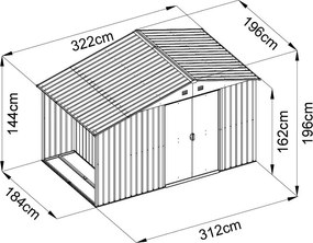 Avenberg Kerti ház fatárolóval 3,22 x 1.96 m ANTRACIT SD-X68EWS