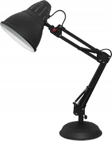 Retro asztali lámpa Ufficio, fekete színben
