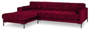 Bali piros bársony sarokkanapé, bal oldali - Cosmopolitan Design