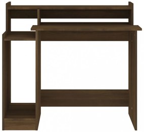 barna tölgy színű szerelt fa íróasztal LED-ekkel 97x45x90 cm