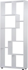 HOMCOM Modern Függőleges Könyvespolc 8 Polccal E1 Forgácslap 70x24x178cm Fehér | Aosom