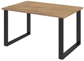 Asztal Tucson 137Fekete, Lándzsa tölgy, 75x90x138cm, Laminált forgácslap, Fém