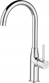 Konyhai Csaptelep Álló Magas Kifolyócső Króm Laveo Doboz