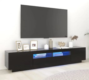 fekete TV-szekrény LED-lámpákkal 200 x 35 x 40 cm