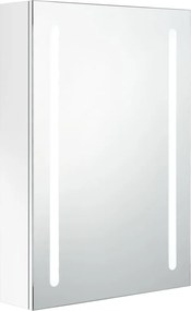 vidaXL fényes fehér LED-es tükrös fürdőszobaszekrény 50 x 13 x 70 cm