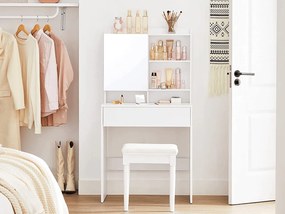 Fésülködőasztal tükörrel LUNAVI 70x40 cm, fehér