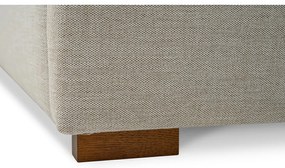 Világosszürke kárpitozott franciaágy ágyráccsal 180x200 cm Dreamer – Scandic