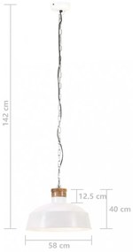 fehér ipari függőlámpa 58 cm E27