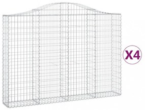 4 db íves horganyzott vas gabion kosár 200x30x140/160 cm