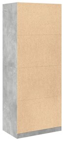 betonszürke szerelt fa ruhásszekrény 80 x 50 x 200 cm