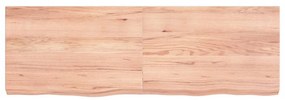 világosbarna kezelt tömör tölgyfa fali polc 120 x 40 x (2-6) cm