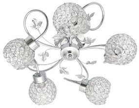 Felületre szerelhető csillár SOPHIA 5xE27/15W/230V fényezett króm/átlátszó