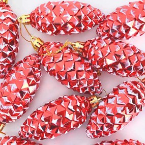 Karácsonyi tobozlabda 40 pcs Piros