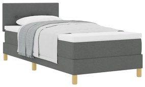 Boxspring ágy matraccal Sötétszürke 100x200 cm Szövet