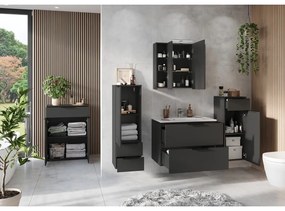 Antracitszürke magas-fali fürdőszoba szekrény 71x95 cm Crandon – Germania