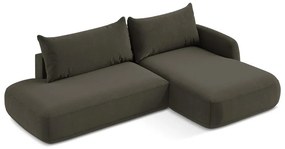 Barna kinyitható sarokkanapé (jobb oldali-heverő résszel) Hale – Makamii