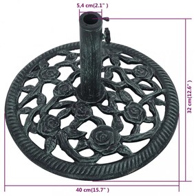 zöld öntöttvas napernyőtalp 9 kg 40 cm